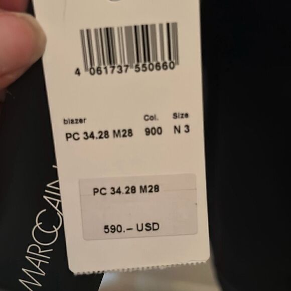 Marc Cain Womens Size N3 Button Up Knit Blazer Coat Black 100% Virgin Wool New - Picture 8 of 11